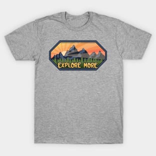 Explore More - Logo, Badge Style Landscape T-Shirt